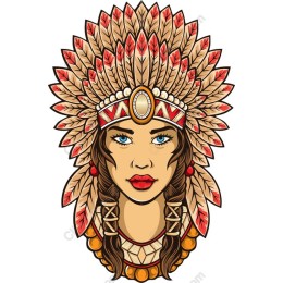 Tribal Woman with Feather Headdress