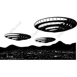 UFOs Over City