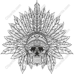Majestic Feathered Skull