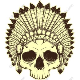 Skull with Feather Headdress