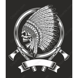 Fierce Native American Headdress Skull