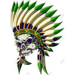 Native American Skull with Headdress
