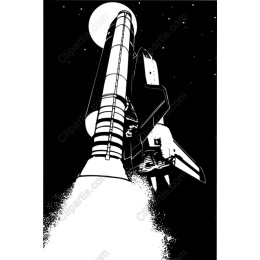 Rocket Launch - Monochrome Space Exploration