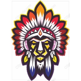 Vibrant Native American Chief Head