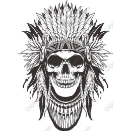 Native American Headdress Skull