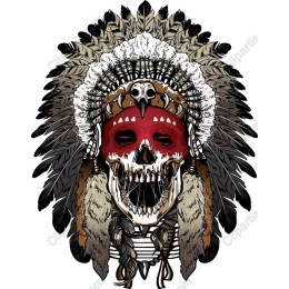 Majestic Skull with Feather Headdress