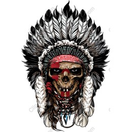 Majestic Skull with Feather Headdress