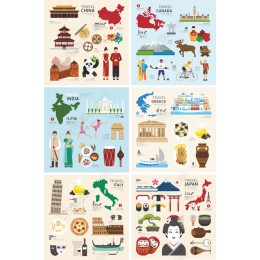 World Travel Set: Cultural Cliparts