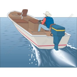 Fisherman in Motorboat