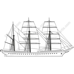 Classic Three-Masted Sailboat