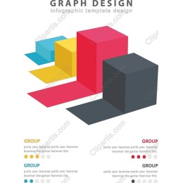 Graph Infographic Template - Colorful 3D Data Cubes