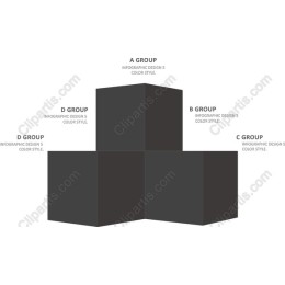 Three-Dimensional Infographic with Color Groups