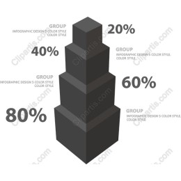 3D Stacked Pyramid Infographic