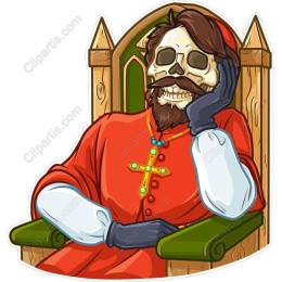 Relaxed Skeleton on Throne