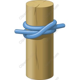 Wooden Post Wrapped in Blue Rope