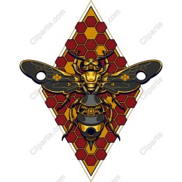 Golden Bee with Honeycomb