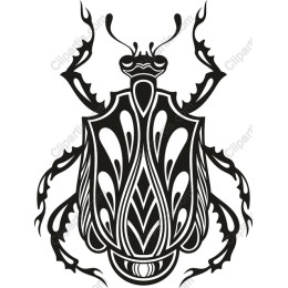 Stylized Beetle - Black and White