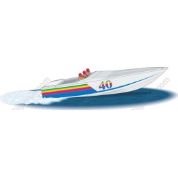 Vibrant High-Speed Motorboat
