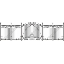 Ornate Wrought Iron Fence and Gate