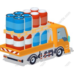 Delivery Truck with Barrels