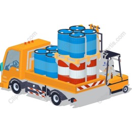 Delivery Truck with Barrels