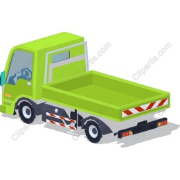 Modern Green Flatbed Truck