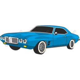 Vintage Blue Muscle Car