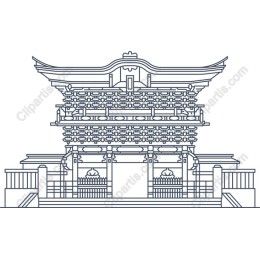 Traditional Pagoda Drawing