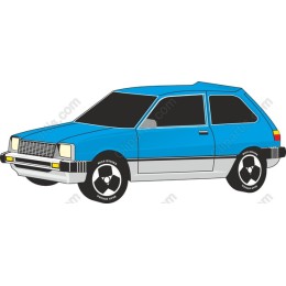 Vibrant Blue Compact Car