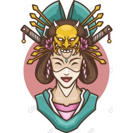 Japanese Tradition Character with Mask