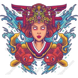 Vibrant Koi Woman