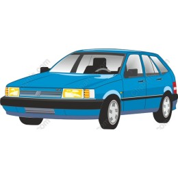 Vibrant Blue Hatchback Car