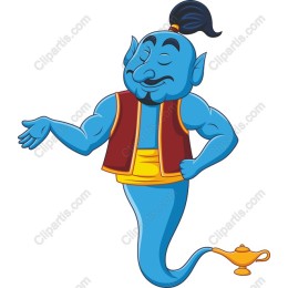 Cheerful Blue Genie