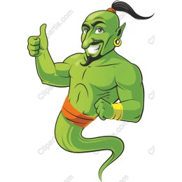 Cheerful Green Genie