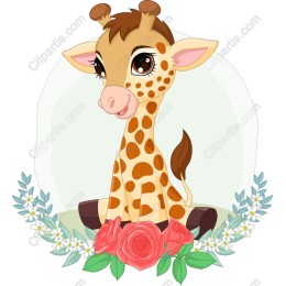 Giraffe with Floral Accents
