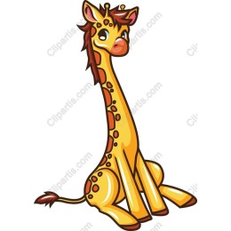 Playful Sitting Giraffe