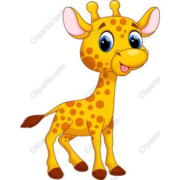 Cheerful Cartoon Giraffe