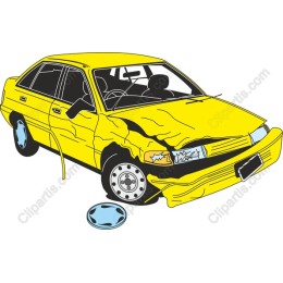 Crumpled Yellow Car