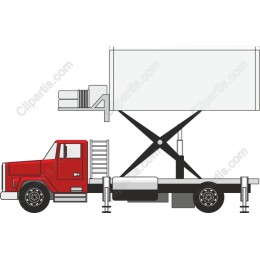 Dynamic Red Truck with Lifting Platform