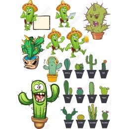 Cactus Clipart Bundle: Whimsical