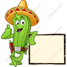 Fiesta Cucumber Mascot