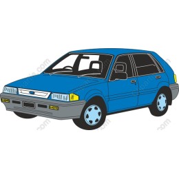 Classic Blue Hatchback Car
