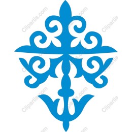 Elegant Blue Floral Ornament