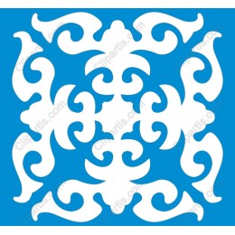 Elegant Symmetrical White on Blue