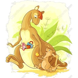 Playful Kangaroo and Joey