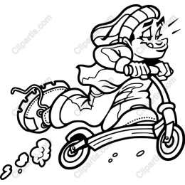 Joyful Child Riding Scooter