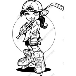 Energetic Female Hockey Player