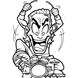 Energetic Drummer Clipart
