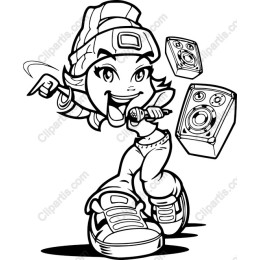 Urban Vibes: Lively Female Rapper
