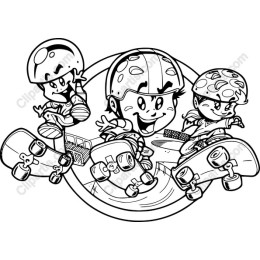 Playful Skateboarding Kids